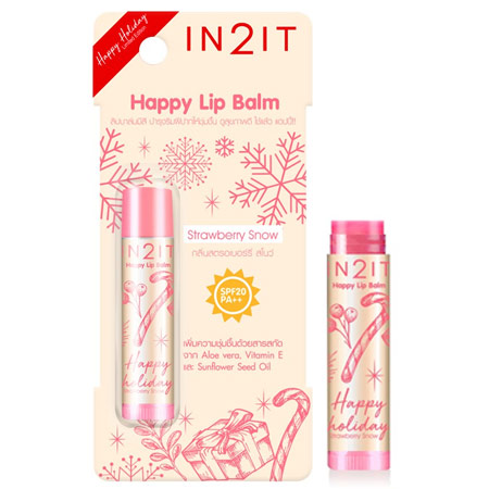 IN2IT, IN2IT Happy Lip Balm, IN2IT Happy Lip Balm SPF20 PA++, IN2IT Happy Lip Balm รีวิว, IN2IT Happy Lip Balm SPF20 PA++ #01 Strawberry Snow, IN2IT Happy Lip Balm SPF20 PA++ #02 Frosty Raspberry, IN2IT Happy Lip Balm SPF20 PA++ 4.5g, ลิปบาล์ม, ลิปบาล์มกันแดด, ลิปบาล์มบำรุงริมฝีปาก